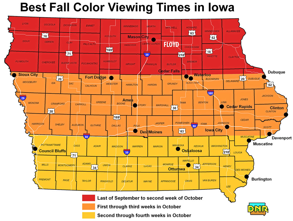Peak fall color in Iowa coming up in next couple of weeks Charles