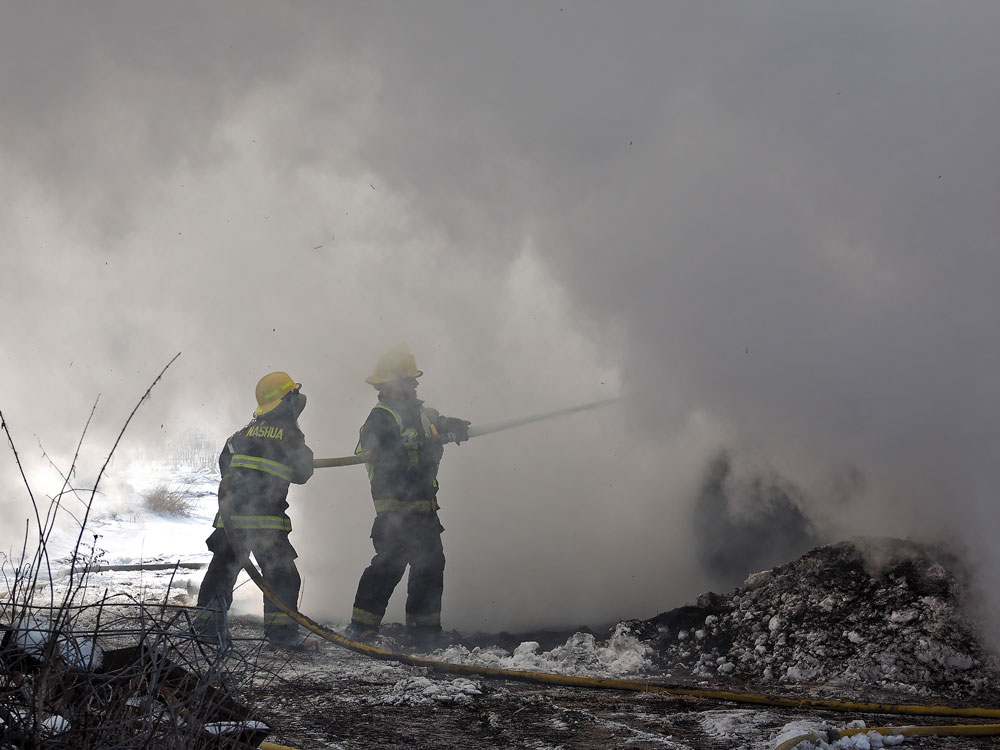 Four area fire departments respond to barn fire on chilly Wednesday afternoon