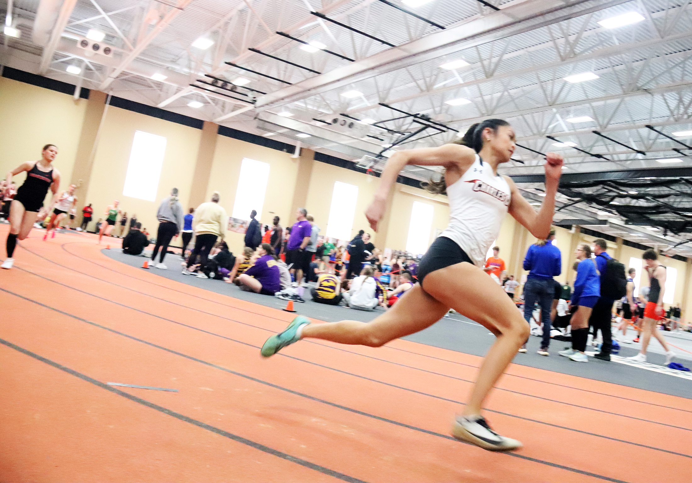 Sophia Calpito wins long jump at Wartburg High School Indoor T&F Invitational