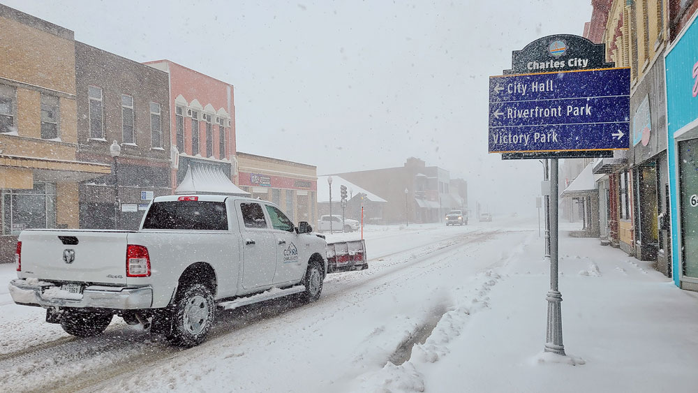 Charles City struck by late winter blizzard